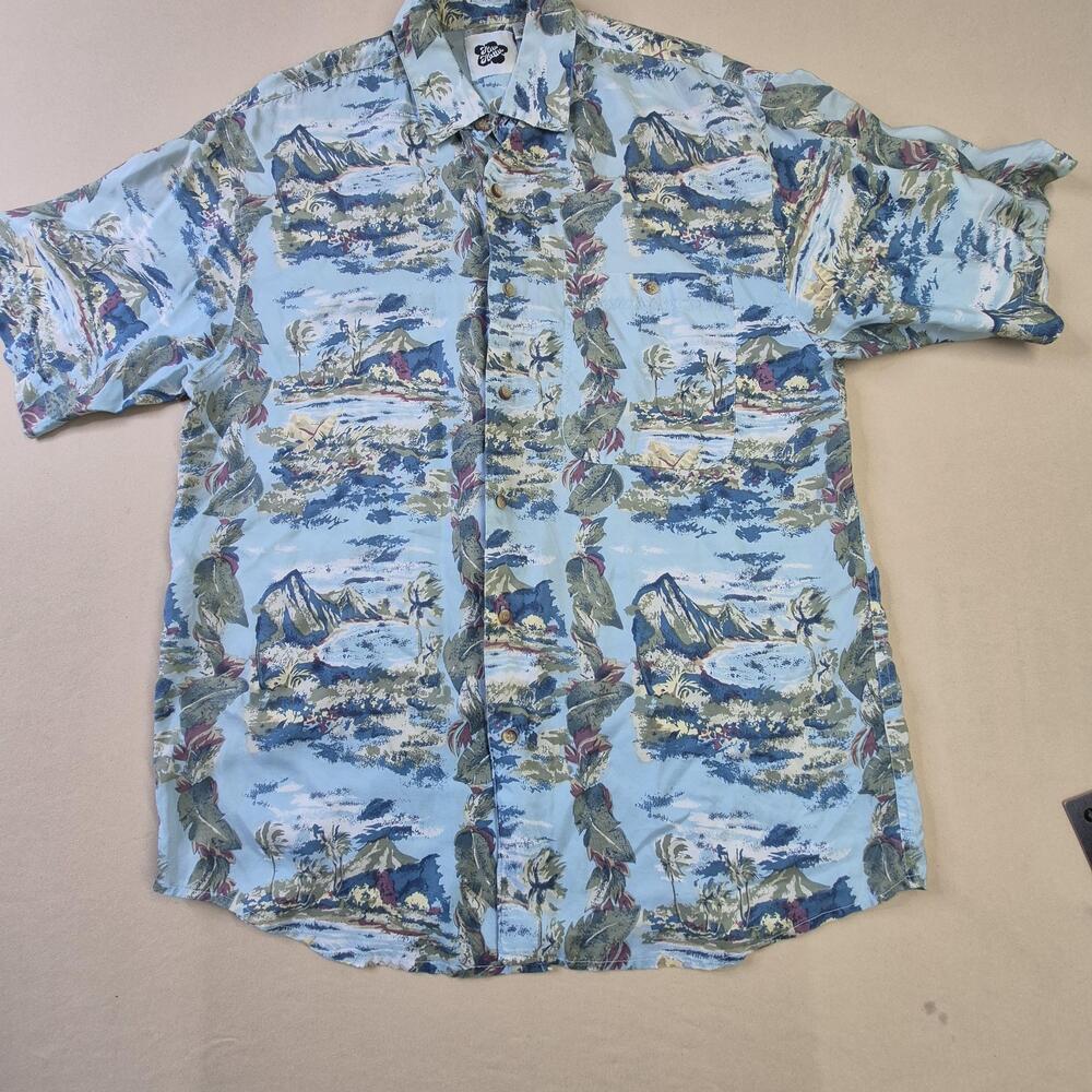 Hilo Hattie Shirt Mens Medium Multicolor Silk Hawaiian Aloha Button Up Casual